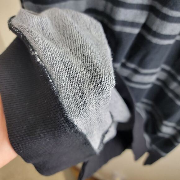 Hatley Stripe Knit Sweater Dress size S Black Ribbed Hem V-Neck - Picture 11 of 11